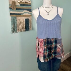 Upcycled Plaid Tank Top